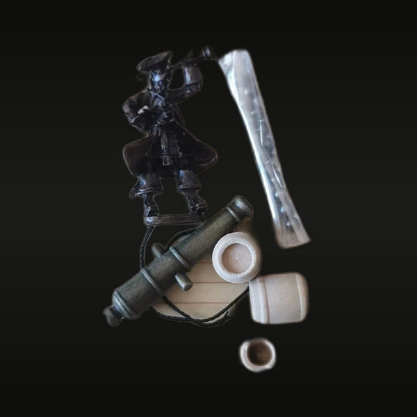 Pirate Captain with Telescope & Cannon Accessory Diorama Set 1/72 Resin Kit