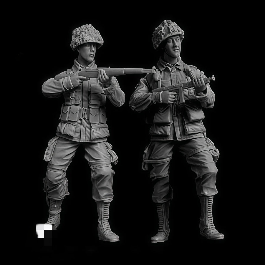 WWII US Paratrooper Airborne Combat Team 1/35 Resin Figure Set - resin model view 3