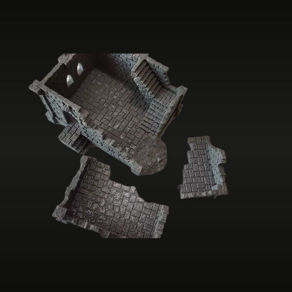Medieval Castle Ruins Terrain Diorama Resin Model Kit Set