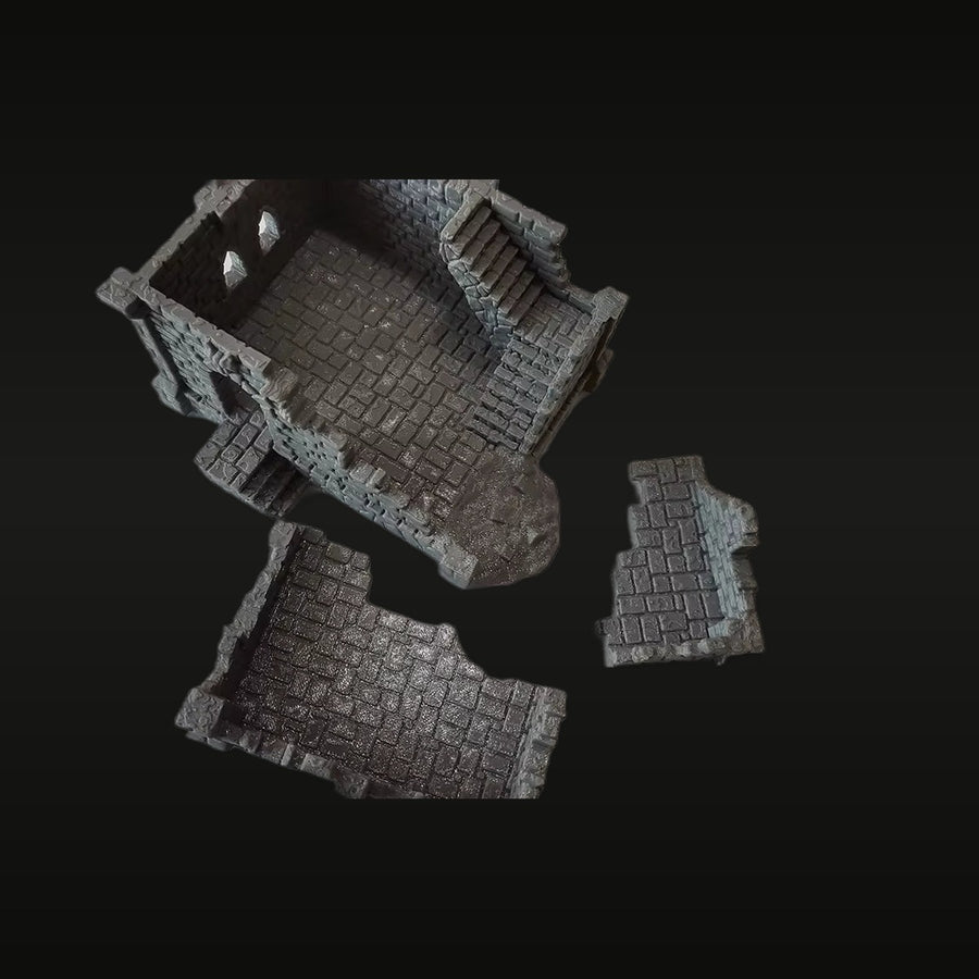 Medieval Castle Ruins Terrain Diorama Resin Model Kit Set - unpainted resin model kit