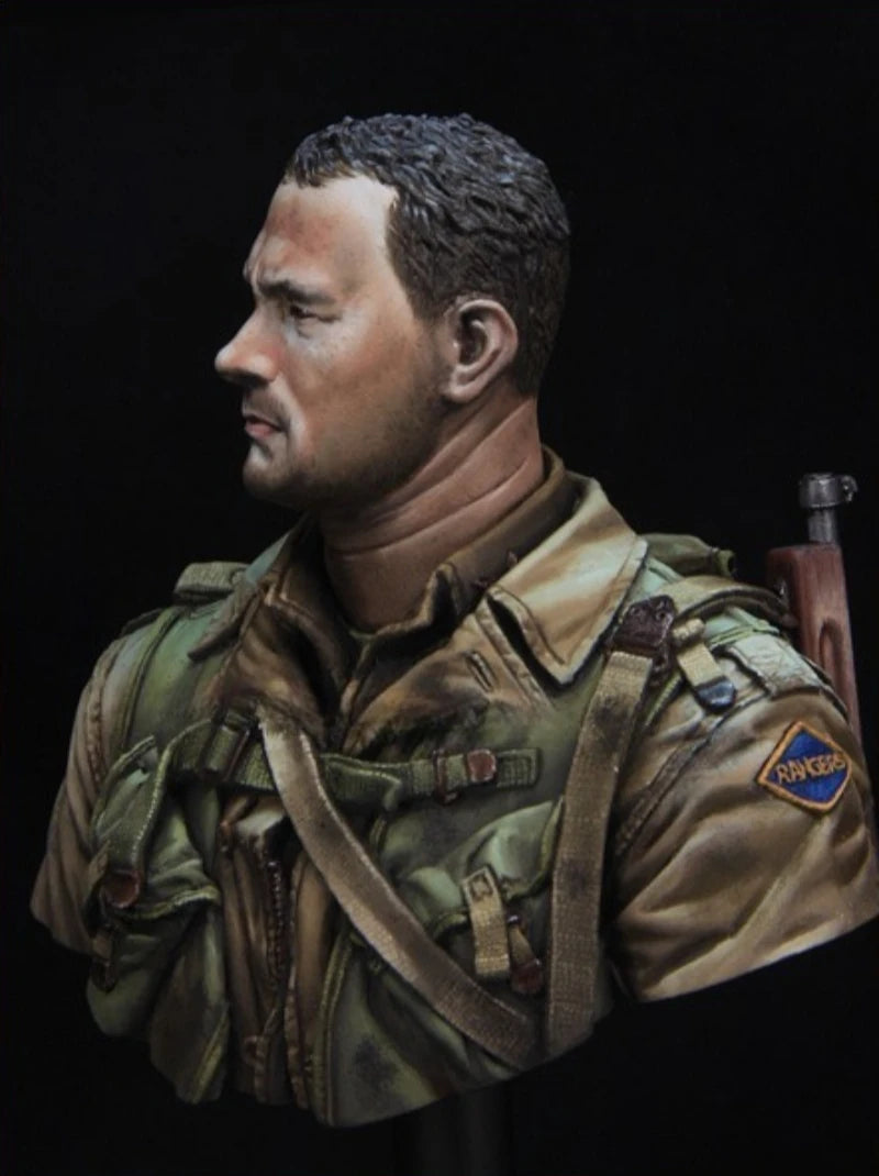 1/10 Scale Die-Cast Resin Bust Model Kit US Army 2Nd Ranger Soldier Statue Unassembled and Unpainted