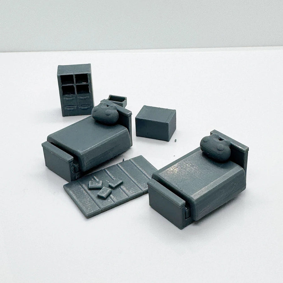 Double Room Bedroom Furniture Set LYTS088 1/220 1/48 1/64 1/72 1/87 1/144 1/160 Z Scale Miniature Scene