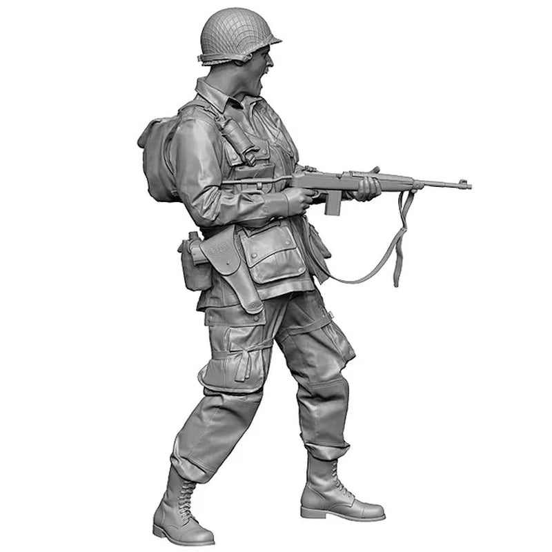 WWII American Soldier Shouting with M1 Garand 1/35 Resin Figure Kit - resin model view 3