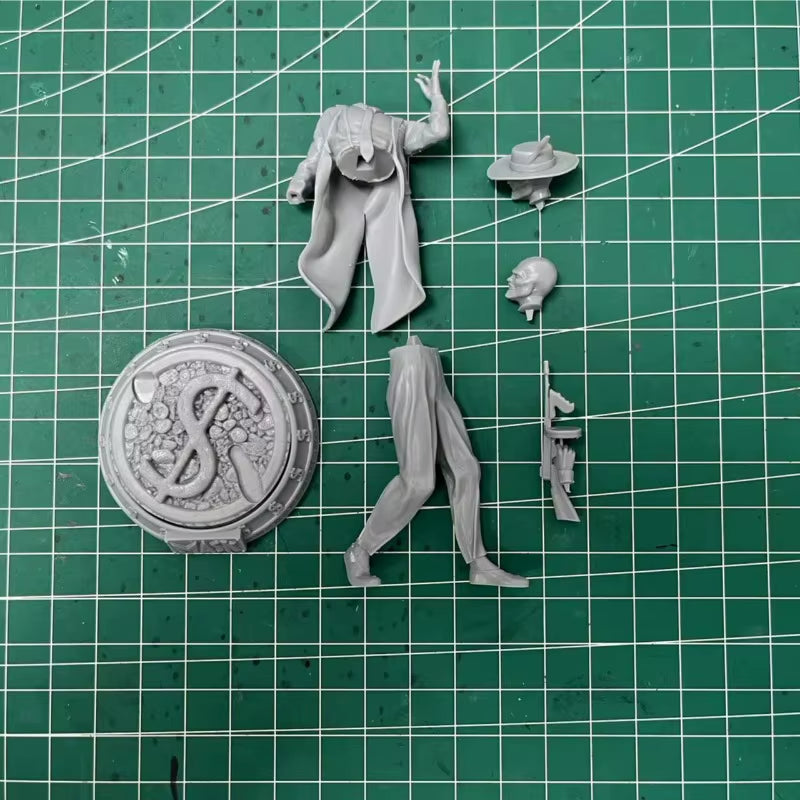 Fantasy Male Gunslinger/Swordsman with Skull and Long Coat 1/24 Resin Figure Kit - resin model view 2