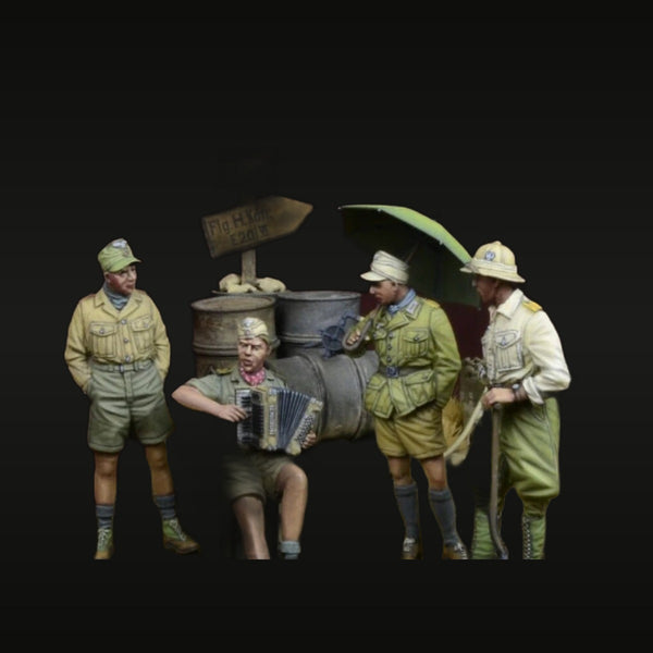 WWII German DAK Soldiers at Rest 1/35 Resin Figure Set