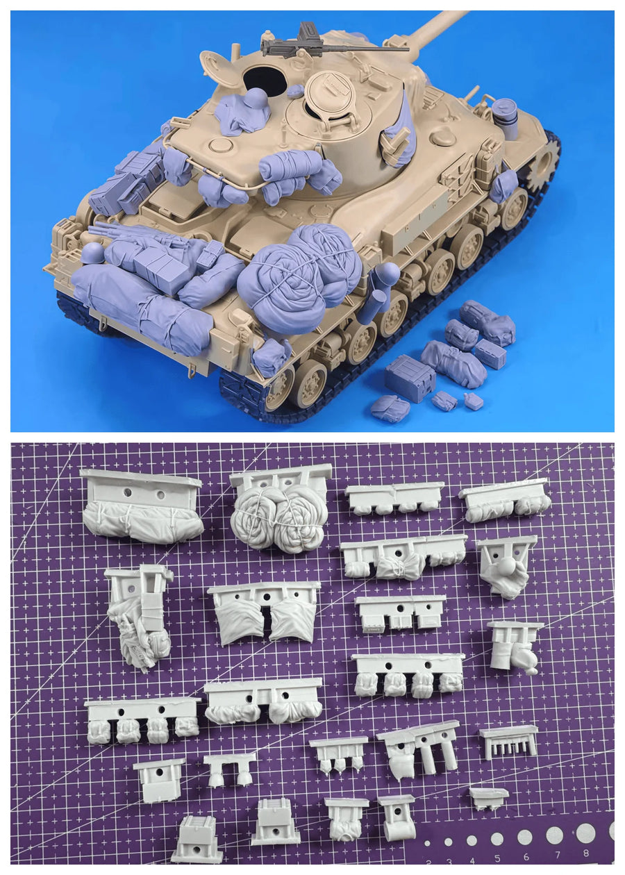 WWII M4 Sherman Medium Tank with Stowage Accessories 1/35 Resin Vehicle Kit - resin model view 3