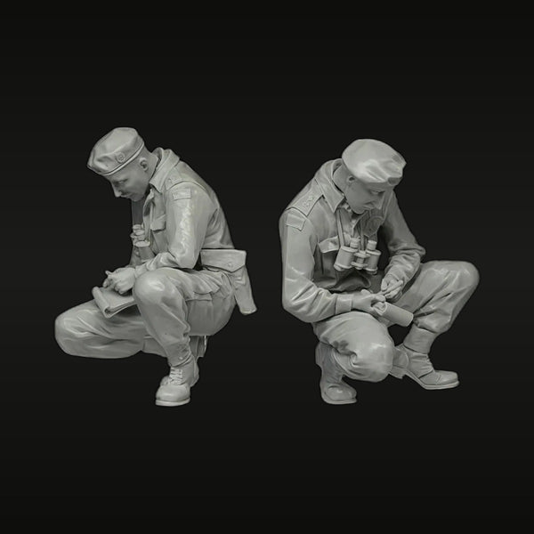 WWII British Soldiers Planning Normandy 1944 1/35 Resin Figure Kit