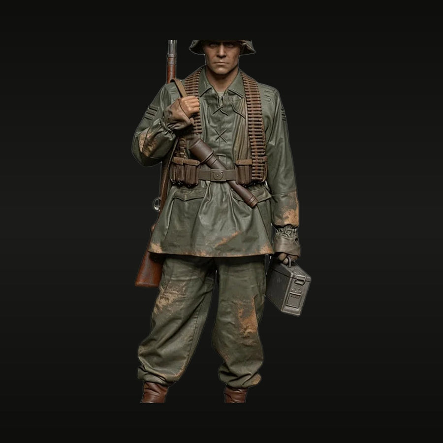 WWII German Wehrmacht Soldier Kar98k Rifle 1/35 Resin Figure Kit - unpainted resin model kit