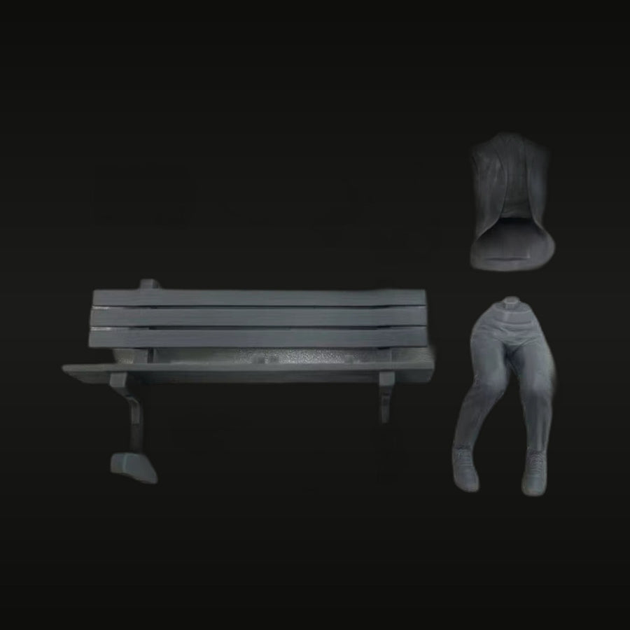 Civilian Female Seated on Park Bench 1/24 Resin Figure Kit - unpainted resin model kit