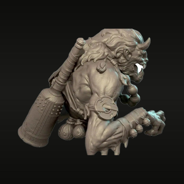 Fantasy Demon Warrior with Horns and Plate Armor 82mm Resin Bust Kit