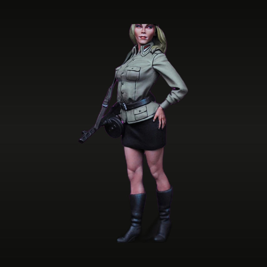 WWII German Female Soldier Pinup 70mm Resin Figure Kit - unpainted resin model kit