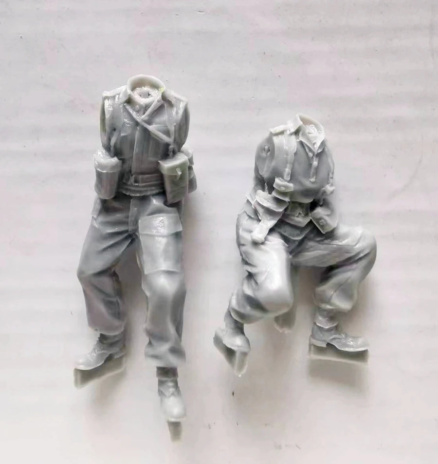 WWII British Soldiers Sten & Bren Combat 1/35 Resin Figure Kit - resin model view 4