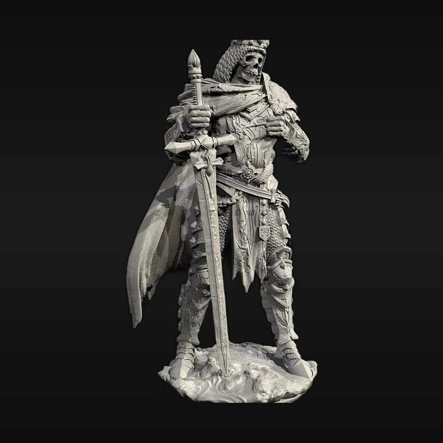Fantasy Undead Lich King with Greatsword and Scepter 38mm Resin Figure Kit - unpainted resin model kit