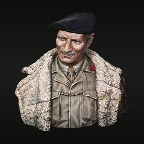 WWII British Officer with Greatcoat 1/10 Scale Resin Bust