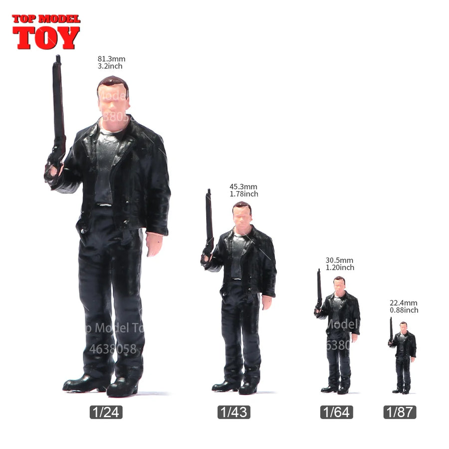 Modern Suited Male Action Figure with Rifle 1/24 Resin Figure Kit - resin model view 3