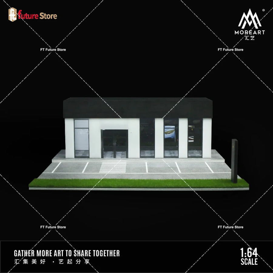 1/64 Scale Simulate Miniature Parking Lot Light Architecture Diorama Car Park Street Scene Building Model Showroom Decor Display