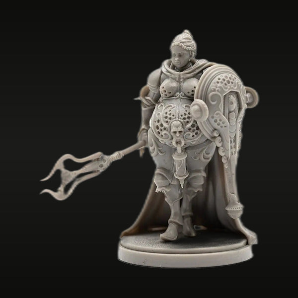 Fantasy Female Armored Knight with Banner 28mm Resin Figure Kit
