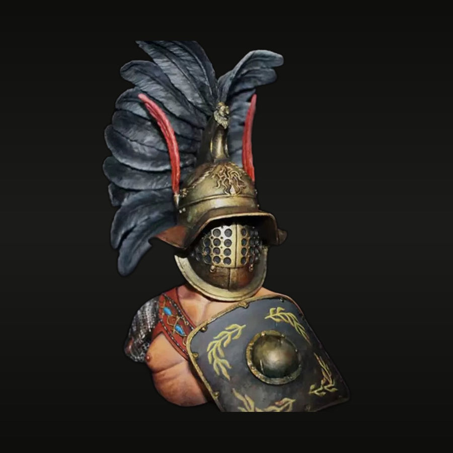 Roman Legionary Commander 1/10 Resin Bust with Feathered Helm - unpainted resin model kit