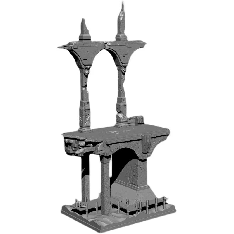 Fantasy Ruined Tower with Columns 1/35 Resin Diorama Model Kit - resin model view 5