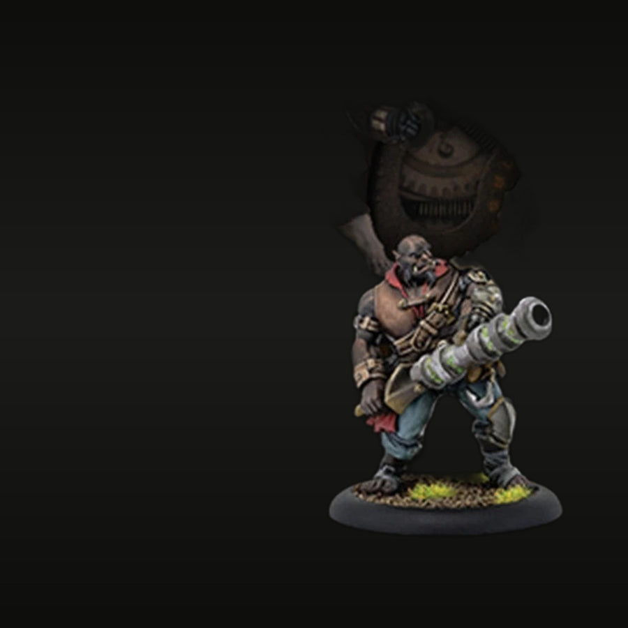 Fantasy Cryx Black Ogrun Smog Belcher with Cannon 28mm Resin Figure Kit - unpainted resin model kit