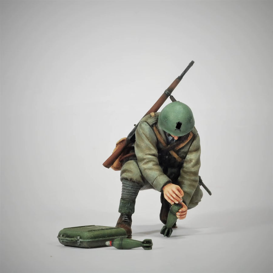 1/35 Resin Model Figure Gk，Including Mortars , Unassembled and Unpainted Kit