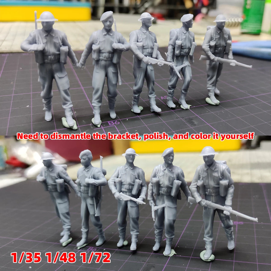 British Army Soldiers 5-Figure Set 1/72 Resin Kit - resin model view 5