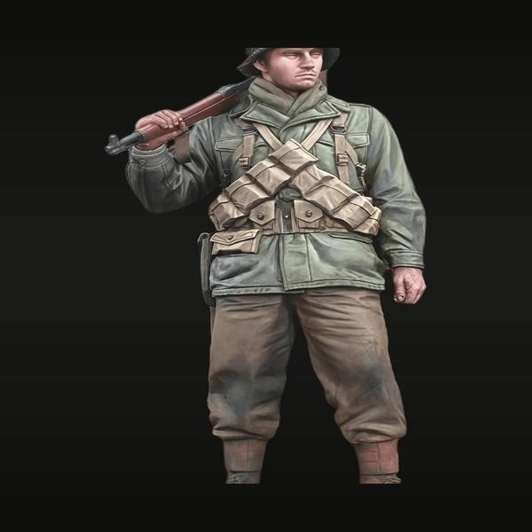 WWII US Infantry Soldier with M1 Garand and Bayonet 1/16 Resin Figure Kit