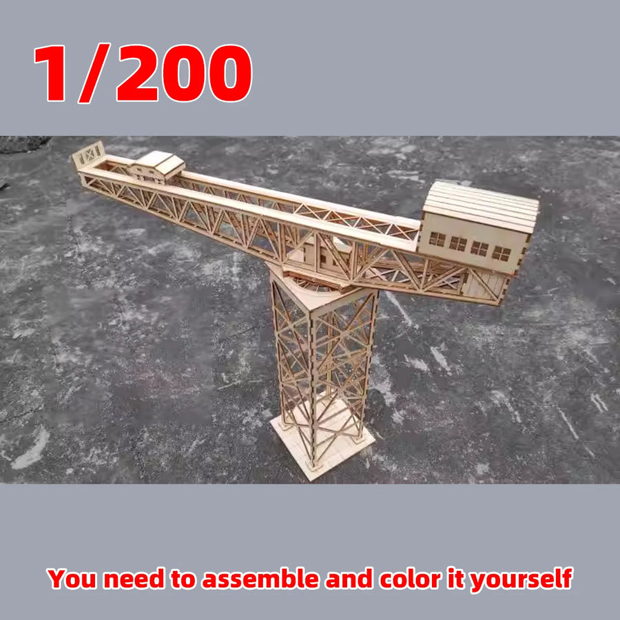 Assembly Architectural Model Sand Table Dock Naval Base Tower Crane Diorama Scale Model Kit 1/200