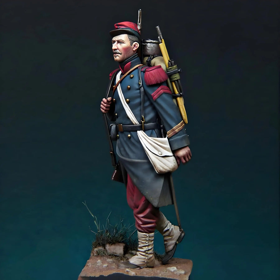 French Infantry Soldier with Rifle Franco-Prussian War 1/24 Resin Figure Kit - resin model view 5