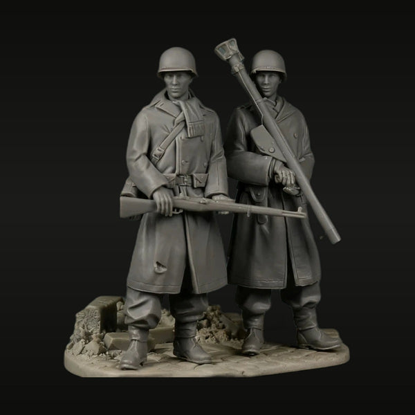 WWII German Army Soldiers with Panzerfaust 1/35 Resin Figure Kit