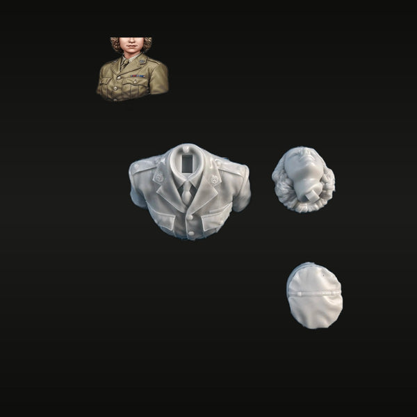 WWII British ATS Female Officer 60mm Resin Bust Kit with 2 Heads