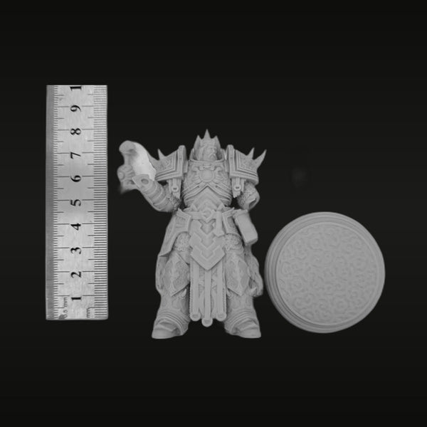 Fantasy Armored King with Battle Axe 1/24 Resin Bust Kit