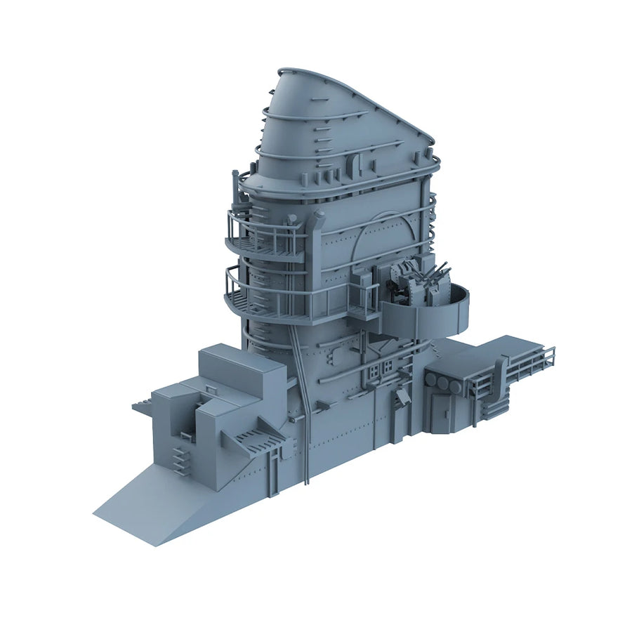 WWII German Navy Funnel Superstructure Assembly 1/350 1/700 Resin Kit - resin model view 4