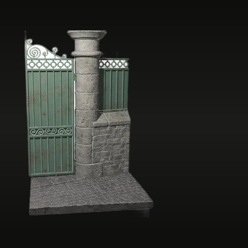 Victorian Iron Gate & Stone Wall Diorama 1/35 Resin Kit