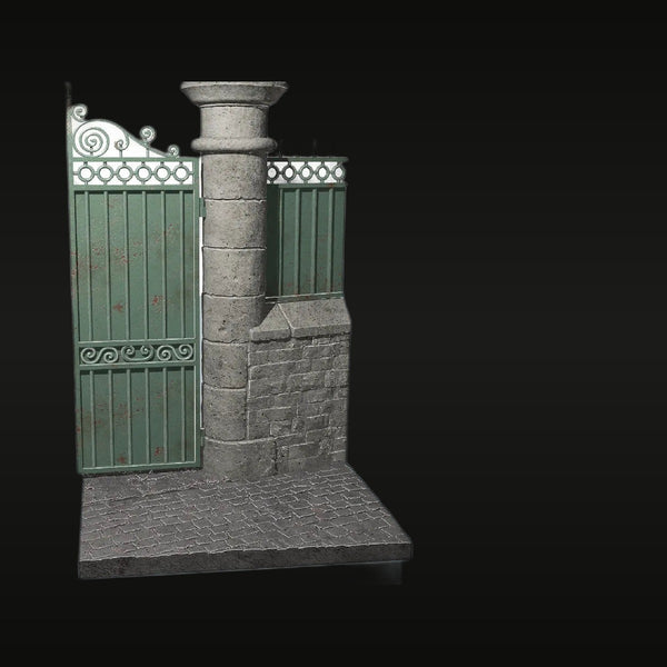Victorian Iron Gate & Stone Wall Diorama 1/35 Resin Kit