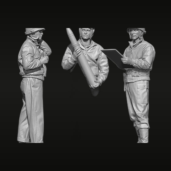 WWII US Army Tank Crew Set 3 Figures 1/35 Resin Kit