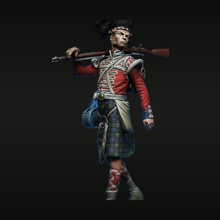 Napoleonic British Highland Regiment Soldier with Musket 1/32 Resin Figure Kit - unpainted resin model kit