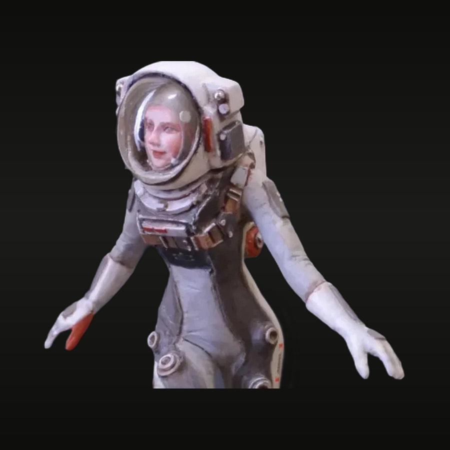 Sci-Fi Female Astronaut EVA Suit Clear Visor 1/20 Resin Figure - unpainted resin model kit