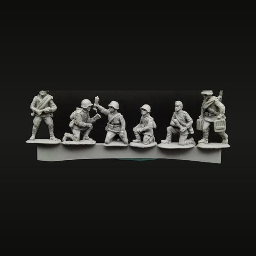 Soviet Mortar Crew 6-Figure Set 1/72 Scale Resin Model Kit