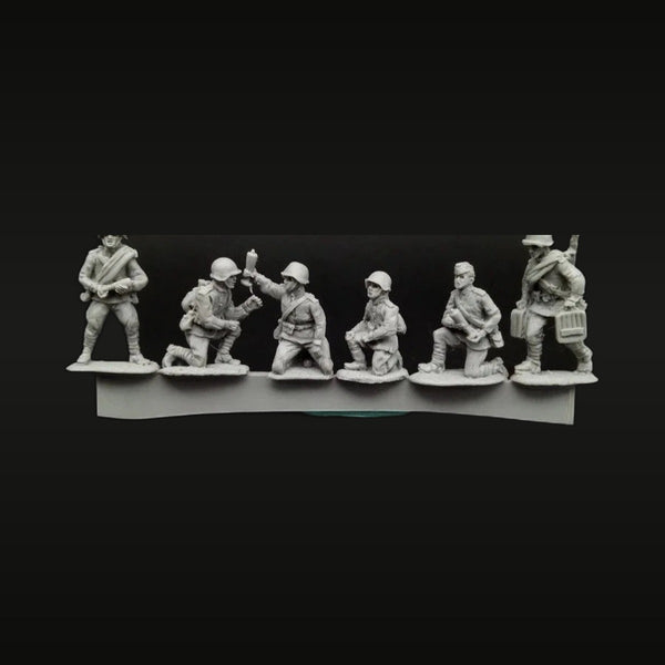 Soviet Mortar Crew 6-Figure Set 1/72 Scale Resin Model Kit