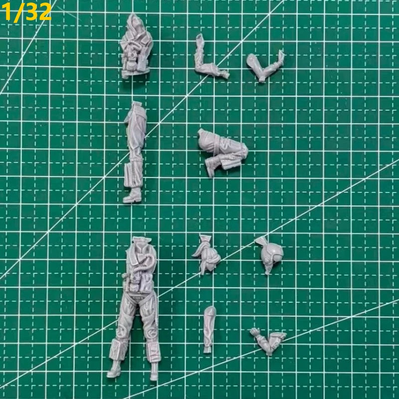 Modern US Navy Female Pilot Action & Standing Set 1/48 Resin Figure Kit - resin model view 4