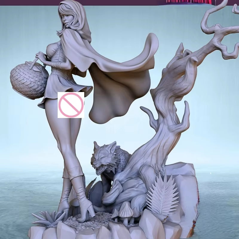 Fantasy Female Warrior Mounted on Dragon 75mm Resin Diorama Kit - resin model view 2