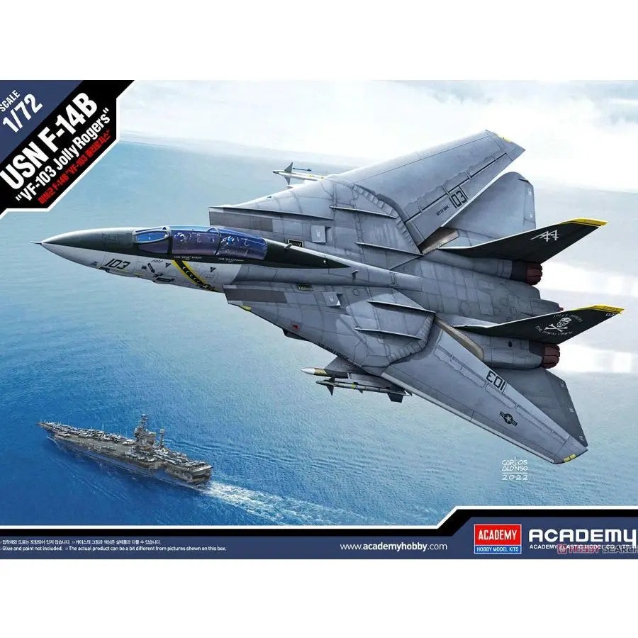Academy Hobby 12578 1/72 USN F-14B Tomcat `VF-103 Jolly Rogers` (Plastic Model) Custom Collectible Children Toy Birthday Gift