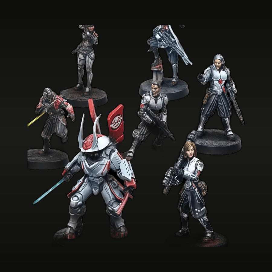 Sci-Fi Mixed Soldier Squad 7-Figure Set 28mm Resin Kit - unpainted resin model kit