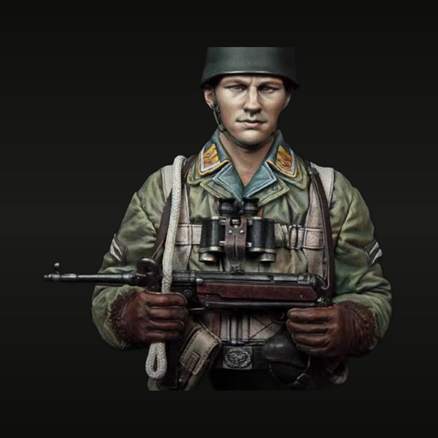WWII German Fallschirmjäger with Kar98k 1/10 Resin Figure Kit - unpainted resin model kit
