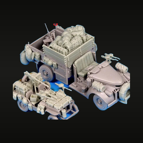 WWII British LRDG Desert Raiders 3-Vehicle Transport Set 1/72 Resin Kit