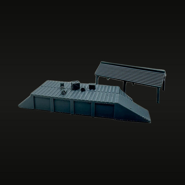 Railway Station Shed & Loading Dock 1/220 Resin Model Kit