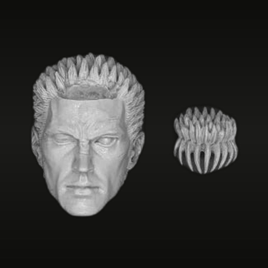Male Head Sculpt with Removable Spiked Hair Piece 1/6 Resin Kit - unpainted resin model kit