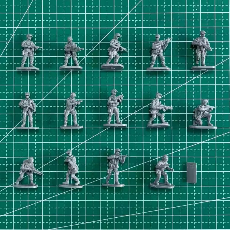 1/72 Scale Diecast Resin Figure Model Kit Modern Police Special Forces 14 Figures Unpainted