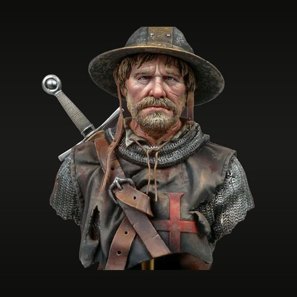 Medieval Crusader Knight with Red Cross Surcoat 75mm Resin Bust Kit